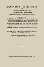Inaugural-Dissertationen zur Erlangung der Würde eines Doctor Medicinae Veterinariae der Tierärztlichen Hochschule zu Berlin
