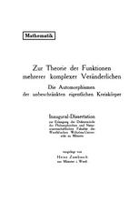 Zur Theorie der Funktionen mehrerer komplexer Veränderlichen: Die Automorphismen der unbeschränkten eigentlichen Kreiskörper