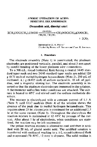 Organic Syntheses An annual publication of satisfactory methods