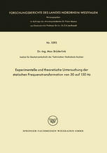 Experimentelle und theoretische Untersuchung der statischen Frequenztransformation von 50 auf 150 Hz