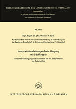 Interpretationsleistungen beim Umgang mit Schiffsradar: Eine Untersuchung psychischer Prozesse bei der Interpretation von Radarbildern