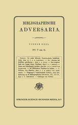 Bibliographische Adversaria