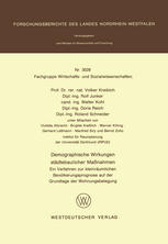 Demographische Wirkungen städtebaulicher Maßnahmen: Ein Verfahren zur kleinräumlichen Bevölkerungsprognose auf der Grundlage der Wohnungsbelegung
