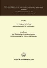 Berechnung der diabatischen Strahlungsheizung der Atmosphäre für Winter und Sommer