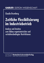 Zeitliche Flexibilisierung im Industriebetrieb: Analyse und Ansätze zum Abbau organisatorischer und verhaltensbedingter Restriktionen