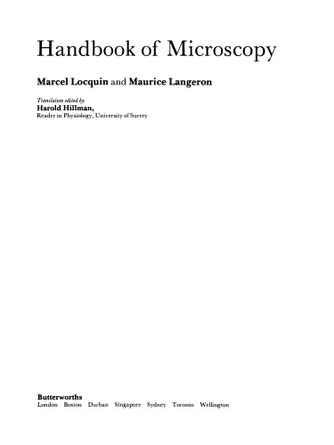 Handbook of Microscopy