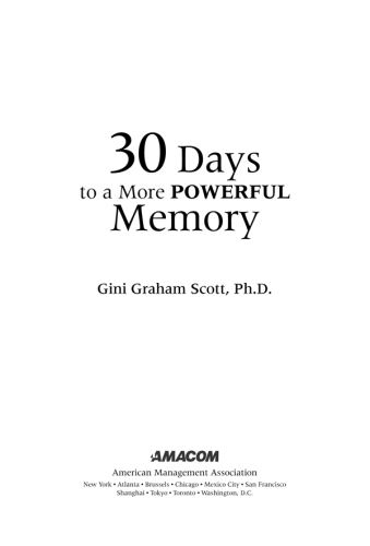 30 Days to a More Powerful Memory