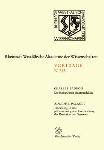 Natur-, Ingenieur- und Wirtschaftswissenschaften: Vorträge · N 215