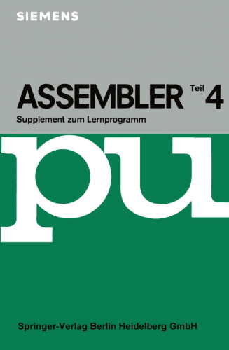 Assembler IV: Supplement zum Lernprogramm