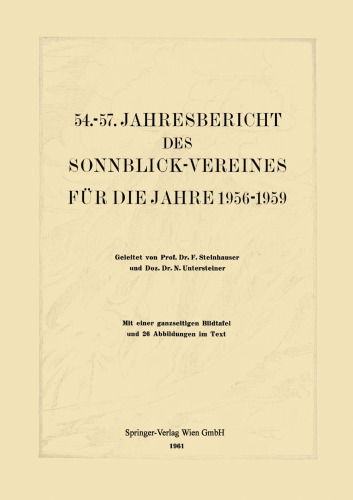 54.–57. Jahresbericht des Sonnblick-Vereines für die Jahre 1956–1959