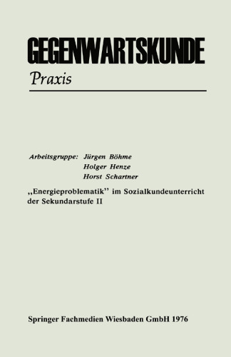 „Energieproblematik“ im Sozialkundeunterricht der Sekundarstufe II