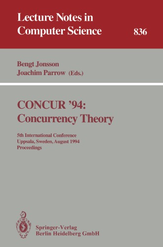 CONCUR '94: Concurrency Theory: 5th International Conference Uppsala, Sweden, August 22–25, 1994 Proceedings