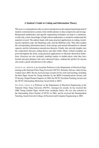 A Student's Guide to Coding and Information Theory