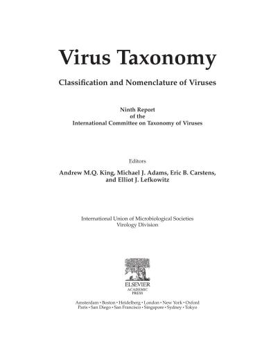 Virus Taxonomy: Ninth Report of the International Committee on Taxonomy of Viruses