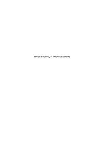 Energy Efficiency in Wireless Networks