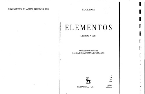 Euclides: Elementos. Libros X-XIII