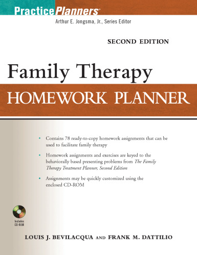 Family Therapy Homework Planner, Second Edition