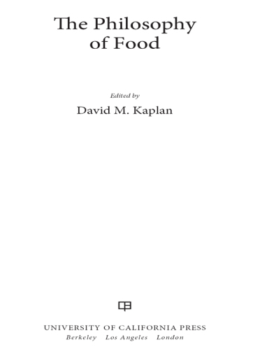 The Philosophy of Food