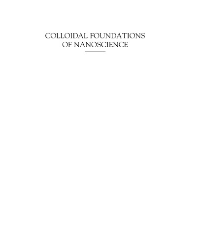 Colloidal Foundations of Nanoscience