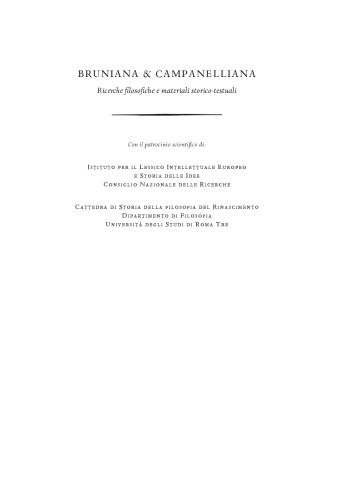 Bruniana e Campanelliana XVI 2 2010
