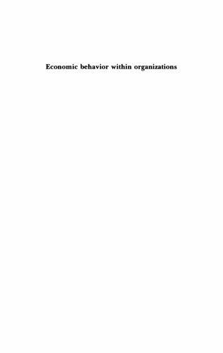 Economic Behaviour within Organizations