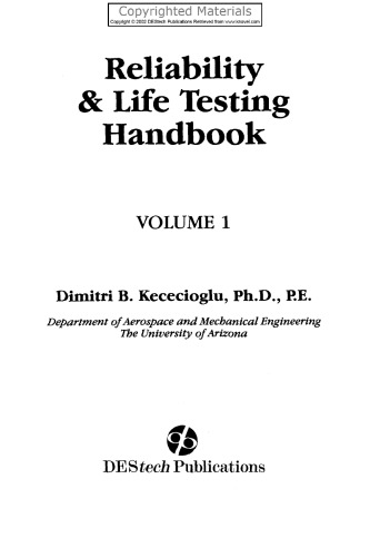 Reliability & Life Testing Handbook, Volume 1