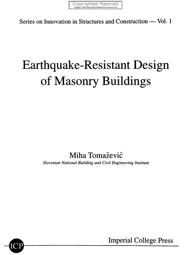 Earthquake-Resistant Design of Masonry Buildings