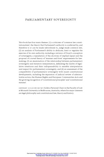 Parliamentary Sovereignty: Contemporary Debates