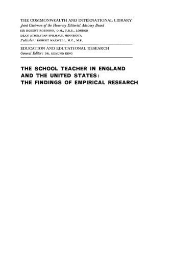 The School Teacher in England and the United States. The Findings of Empirical Research