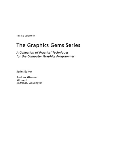Graphics Gems V. A Collection of Practical Techniques for the Computer Graphics Programmer
