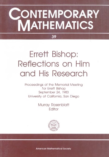 Errett Bishop: Reflections on him and his research