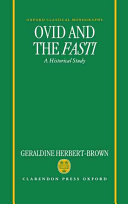 Ovid and the Fasti: An Historical Study