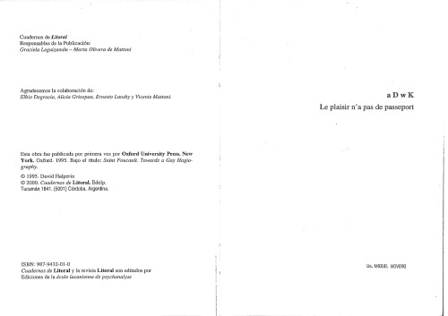 San Foucault. Pra una hagoigrafía gay