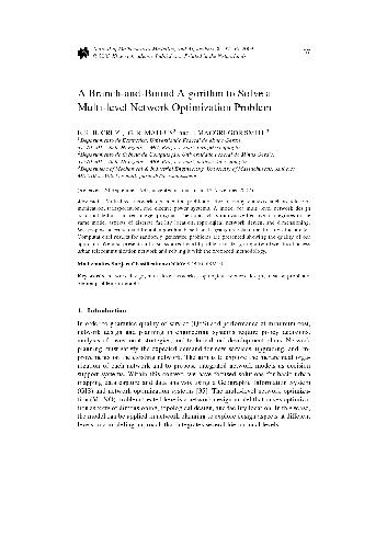 A Branch-and-Bound Algorithm to Solve a Multi-level Network Optimization Problem
