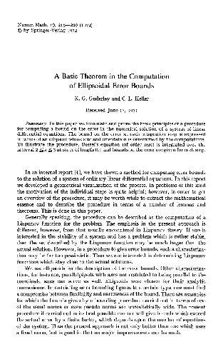 A Basic Theorem in the Computation of Ellipsoidal Error Bounds