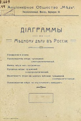 Диаграммы по медному делу в России Июнь 1912 г.