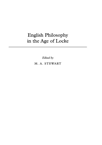 English Philosophy in the Age of Locke