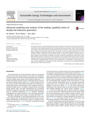 Advanced modeling and analysis of the loading capability limits of doubly-fed induction generators