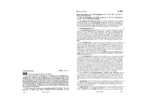 Strafprozessordnung - § 268 (Urteilsverkündung)