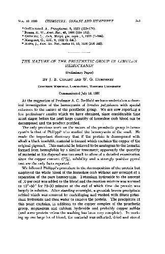 The nature of prosthetic group in limulus hemocyanin
