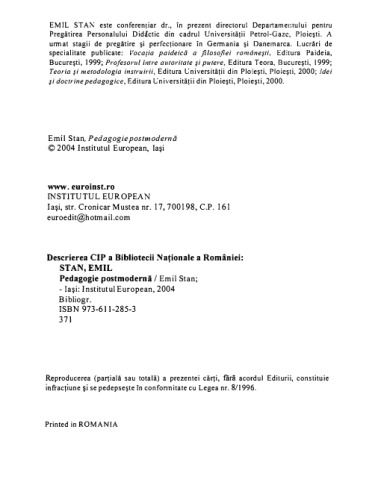 Emil Stan - Pedagogia postmoderna - Inst Europ (2004)