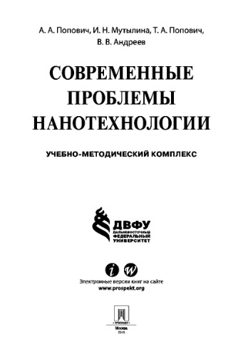 Современные проблемы нанотехнологии. Учебно-методическое пособие
