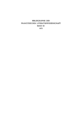 Bibliographie der französischen Literaturwissenschaft = Bibliographie d’histoire littéraire française