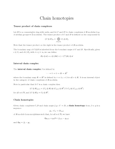Chain homotopies