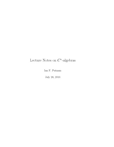 Lecture Notes on C*-algebras