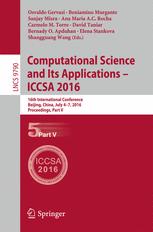 Computational Science and Its Applications – ICCSA 2016: 16th International Conference, Beijing, China, July 4-7, 2016, Proceedings, Part V