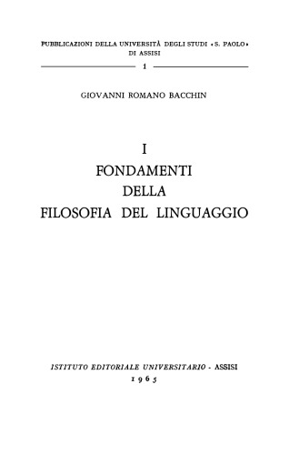 I fondamenti della filosofia del linguaggio