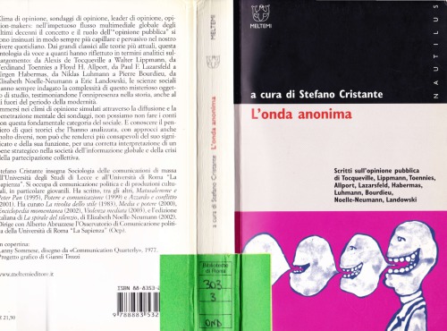 L’onda anonima : scritti sull’opinione pubblica di Tocqueville, Lippmann, Tönnies, Allport, Lazarsfeld, Habermas, Luhmann, Bourdieu, Noelle-Neumann, Landowski