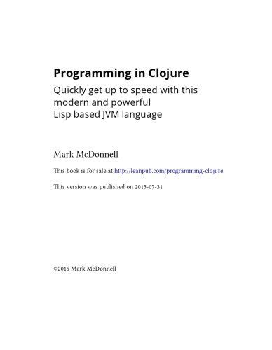 Programming in Clojure