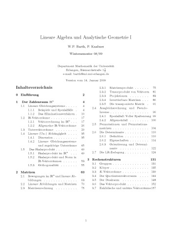 Lineare Algebra und Analytische Geometrie I [Lecture notes]